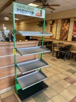 METAL SHELVING UNIT ON WHEELS