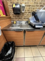 DUKE SUBPS-48-LM STAINLESS STEEL / WOOD-GRAIN SINK CABINET WITH 2 DOORS ***MUST CAP ALL LINES***