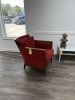 RED FABRIC CLIENT CHAIRS
