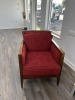 RED FABRIC CLIENT CHAIRS - 3