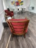 RED FABRIC CLIENT CHAIRS - 4