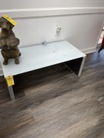 COFFEE TABLE WITH GLASS TOP - APPROXIMATELY 41''x20''
