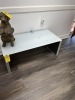 COFFEE TABLE WITH GLASS TOP - APPROXIMATELY 41''x20''