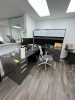 GRAY L-SHAPE DESK WITH HUTCH
