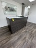 GRAY RECEPTION DESK - APPROXIMATELY 72''x36''