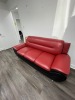RED & BLACK LEATHER COUCH - APPROXIMATELY 72'' - 3