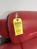 RED & BLACK LEATHER COUCH - APPROXIMATELY 72'' - 4
