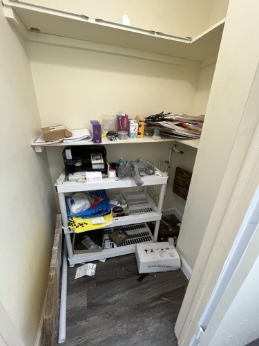 LOT ASSORTED OFFICE SUPPLIES (CONTENTS OF CLOSET)