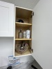 LOT CONTENTS OF BREAK ROOM CABINETS - CUPS, CONTAINERS, PAPER GOODS, PITCHERS, ETC - 9