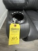 ELECTRIC BLACK LEATHER COUCH / RECLINER - 5