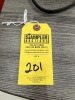 GRAY CONFERENCE TABLE WITH 4 RED LEATHER ROLLING CHAIRS - APPROXIMATELY 71''x35'' - 4