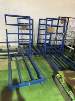 BLUE ROLLING WOOD CARTS