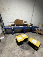 WOOD WORK TABLE WITH 4 TRAY SPOTS - 12'x2'