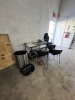 LOT ASSORTED - FOLDING TABLE / 4- CHAIRS / GARBAGE CAN - 2