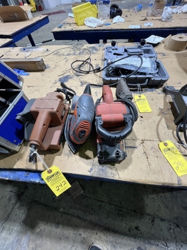 ASSORTED - 2- CORDED BELT SANDERS / 1- CORDED PALM SANDER