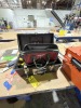 LOT TOOLBOX WITH CONTENTS - HAMMER, SCREWDRIVER, TAPE MEASURER, ALLEN WRENCHES, ETC