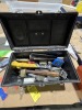 LOT TOOLBOX WITH CONTENTS - HAMMER, SCREWDRIVER, TAPE MEASURER, ALLEN WRENCHES, ETC - 2