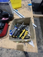 LOT ASSORTED TOOLS - SCRAPER, SCREWDRIVERS, PLIERS, TIN SNIPS, ETC