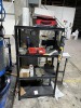 PLASTIC SHELVING UNITS WITH CONTENTS - SCREWS, TOOLS, GLOVES, GREASE CAN, ETC - 3