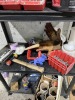 SHELVING UNIT WITH CONTENTS - TOOLS, HARDWARE, SPEAKER, ETC - 3