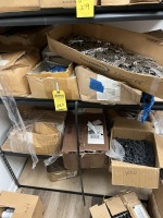 LOT REMAINING CONTENTS ON SHELF - HARDWARE, SCREWS, WINDOW LOCKS, ETC