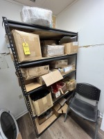 LOT CONTENTS OF SHELVING UNIT - HARDWARE, WINDOW LOCKS, ETC
