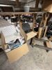 LOT CONTENTS OF CAGE - SHELVING UNIT, 4-WHEEL DOLLY, WINDOW SPRING TRACKS, ETC - 2