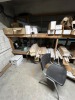 LOT CONTENTS OF CAGE - SHELVING UNIT, 4-WHEEL DOLLY, WINDOW SPRING TRACKS, ETC - 4