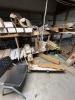 LOT CONTENTS OF CAGE - SHELVING UNIT, 4-WHEEL DOLLY, WINDOW SPRING TRACKS, ETC - 5