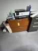 ASSORTED - FILE CABINET WITH 2 DRAWERS / BOOKSHELF WITH CONTENTS - GLOVES, LABELS, ETC - 2