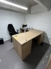 LOT OFFICE FURNITURE - L-SHAPE DESK / ROLLING OFFICE CHAIR / LATERAL FILE CABINET WITH 2 DRAWERS