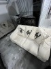 PIECES - CREAM COLOR SOFA & LOVESEAT WITH GOLD ACCENTS & PILLOWS - 5