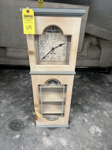 SAGEWOOD COLLECTION WOOD WALL CLOCK WITH SHELVES