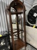 WOOD & GLASS DISPLAY CABINET WITH LIGHTS & MIRRORED BACK - 85''Hx30''Wx13''D - 3