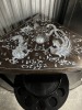 BROWN & GOLD ORIENTAL CORNER BAR CABINET WITH MOTHER OF PEARL INLAY WITH DRAGONS & BIRDS - 3