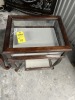 CHERRY WOOD END TABLES - 1 GLASS DISPLAY - 3