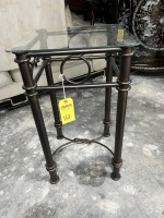 GLASS & METAL END TABLE