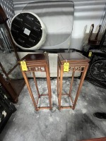 ORIENTAL MOTIF TABLES - 2- PEDESTAL / 1- HALF MOON