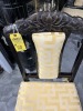RAYMOND SOBOTA CHIN HUA COLLECTION FOR CENTURY FURNITURE ''MID-CENTURY MODERN'' DINING CHAIRS WITH MOTHER OF PEARL INLAYS, CARVED DESIGNS & YELLOW SILK CUSHIONS - 2