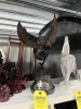 METAL OWL SCULPTURE - SIGNED A TIOT