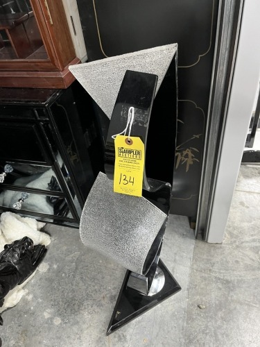 ACRYLIC / LUCITE SCULPTURE - POST MODERN BLACK & WHITE ABSTRACT - SHLOMI HAZIZA