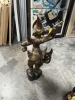 HAND-CARVED WOOD STATUE WITH GOLD GILT (1 PIECE BROKEN OFF) - 3