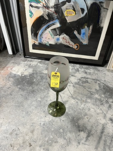 WOMAR GLASS DECORATIVE LARGE WINE GLASS - POLAND
