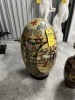 HAND PAINTED SATSUMA-STYLE DECORATIVE EGG - 2'H