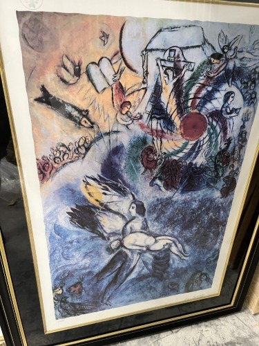 ARTWORK / LITHOGRAPH - REPRODUCTION - ''THE CREATION OF MAN'' - MARC CHAGALL - 1956-1958 - LIMITED EDITION - NUMBERED 113/500 - 45''x33''