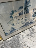 PICTURE - BOAT SCENE - SIGNED BUFFETT (CRACKED GLASS)