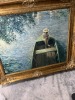 GOLD FRAME ARTWORK - ARTIST ENHANCED REPRODUCTION - ''IN A BOAT ON THE MARNE'' - HENRI LEBASQUE - NUMBERED 433/980 - 38''x33''