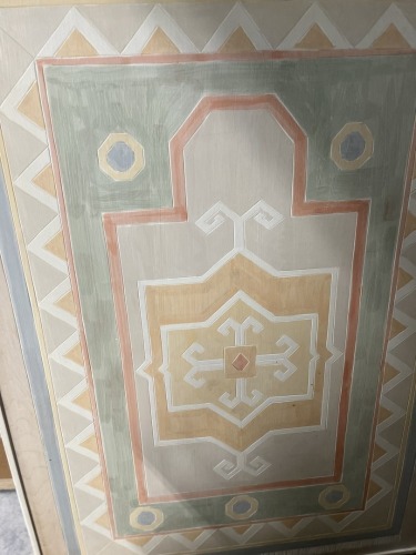 PAINTED CARVED WOOD WALL ART - 35''x49''