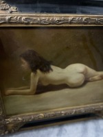 PAINTING ON WOOD - NUDE WOMAN - SIGNED N BINGHAM