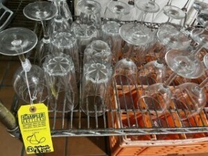 ASSORTED GLASSWARE (CONTENTS OF SHELF & UNDER SHELF)